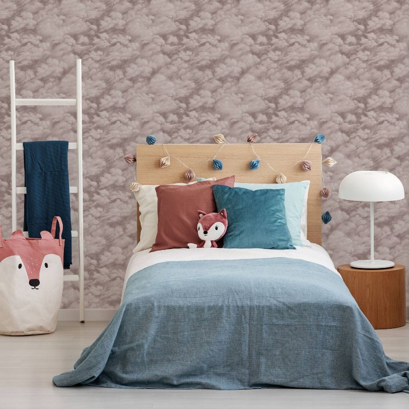 Tempaper Clouds Fog Self-Adhesive Removable Wallpaper Brown/Gray