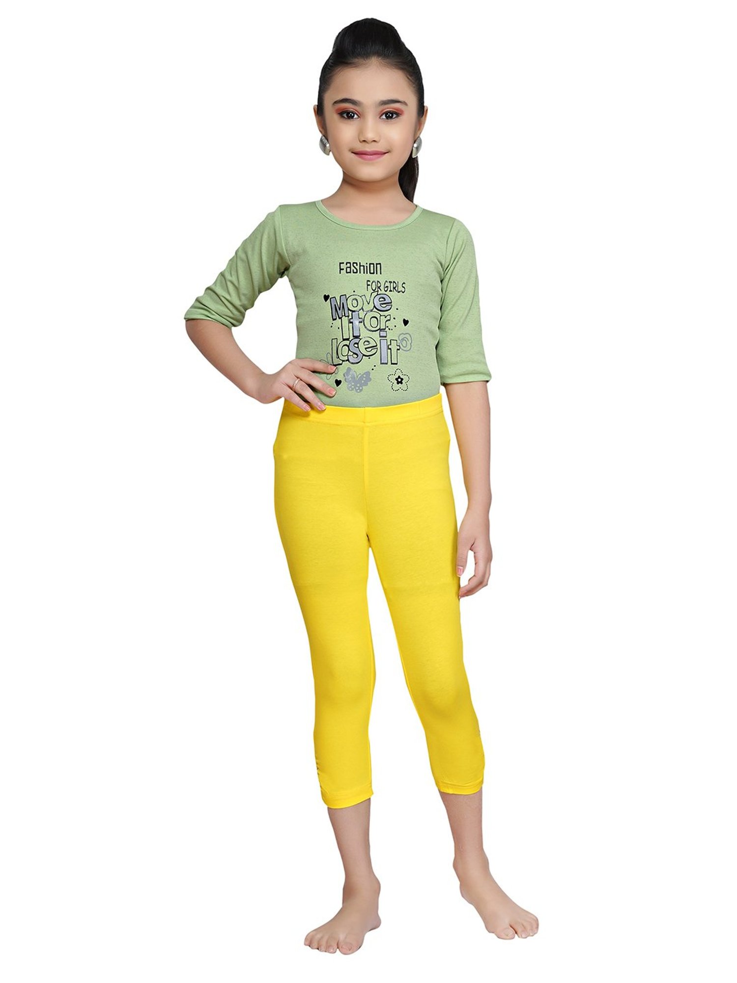 Tiny Girl Bright Yellow Solid Leggings