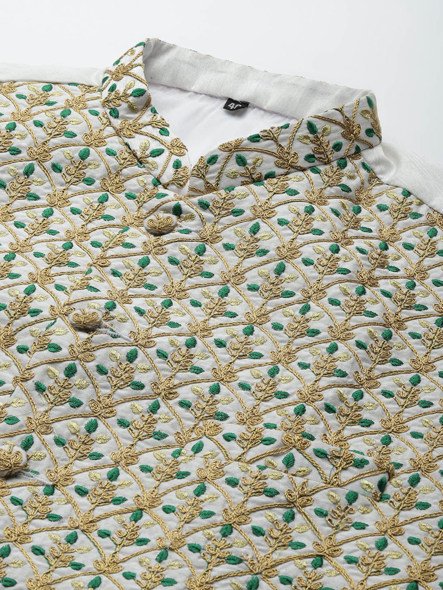 Hangup Khaki Embroidered Full Sleeves Kurta Set