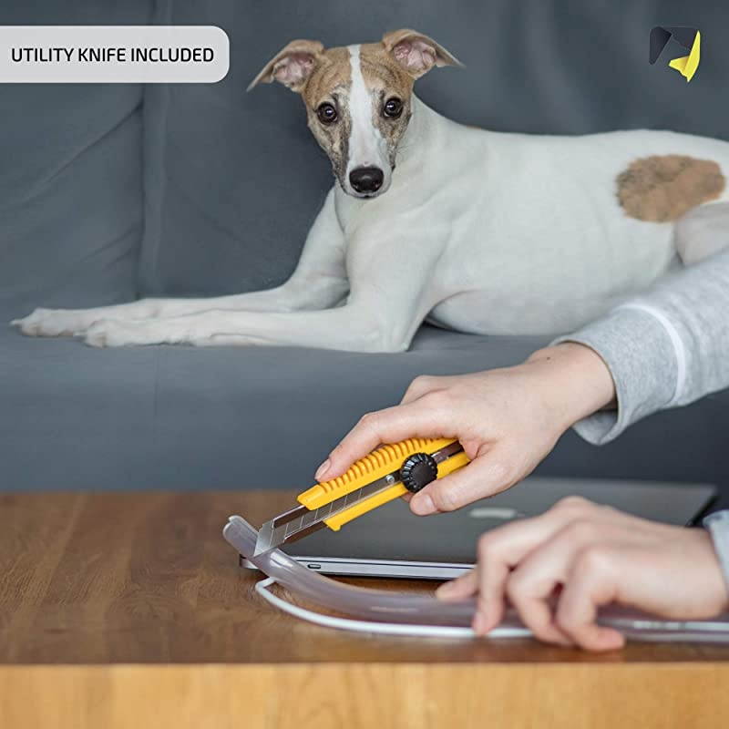 Wire Protector Flexible Cable Sleeve OdorFree Cat amp Dog Chew Proof Electrical Power amp Charger Cord Cover for Lighting Ethernet RCA amp HDMI Cables | 2mm Thick Overfloor Universal Protection