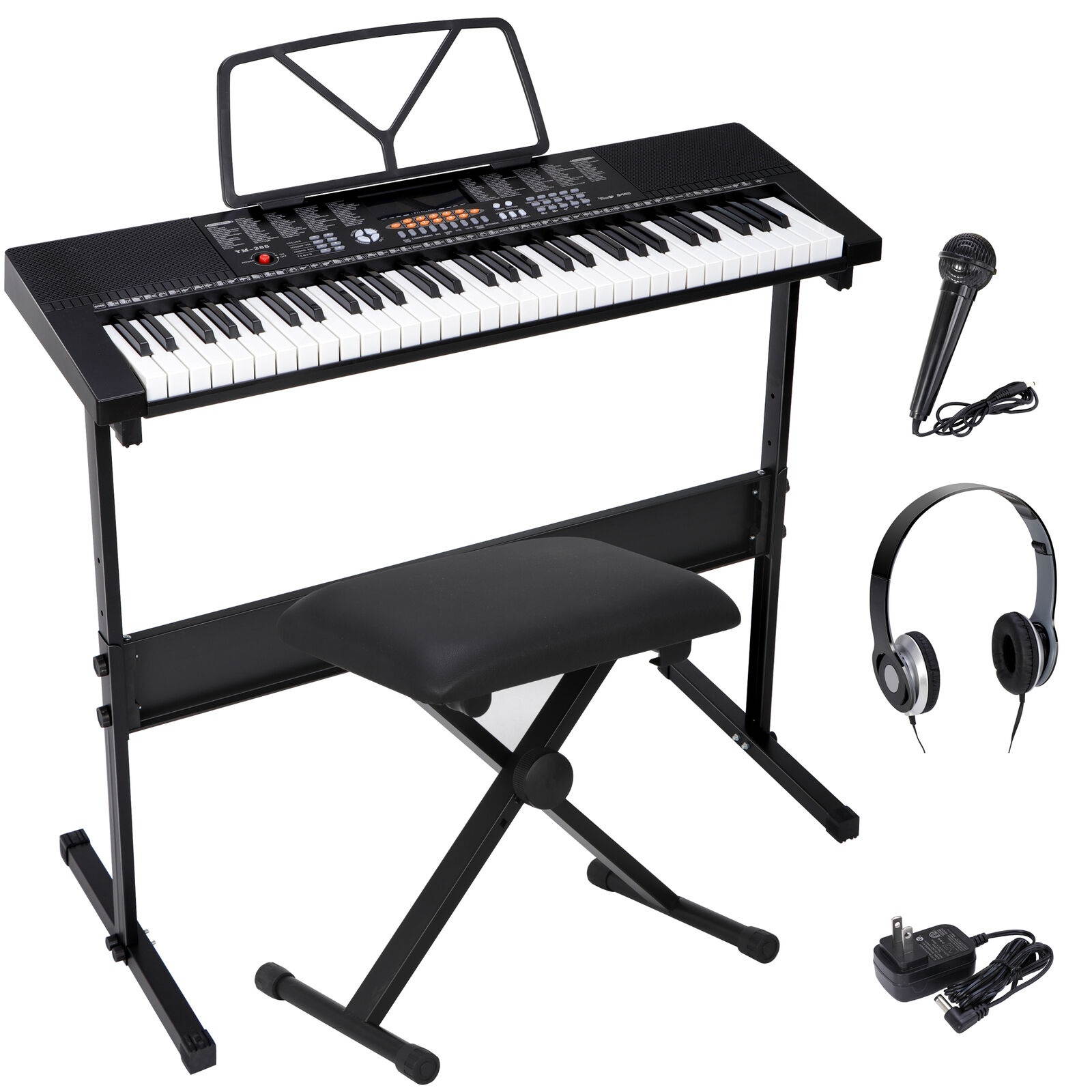 61 Key Music Electronic Keyboard Electric Digital Piano Organ with Stand
