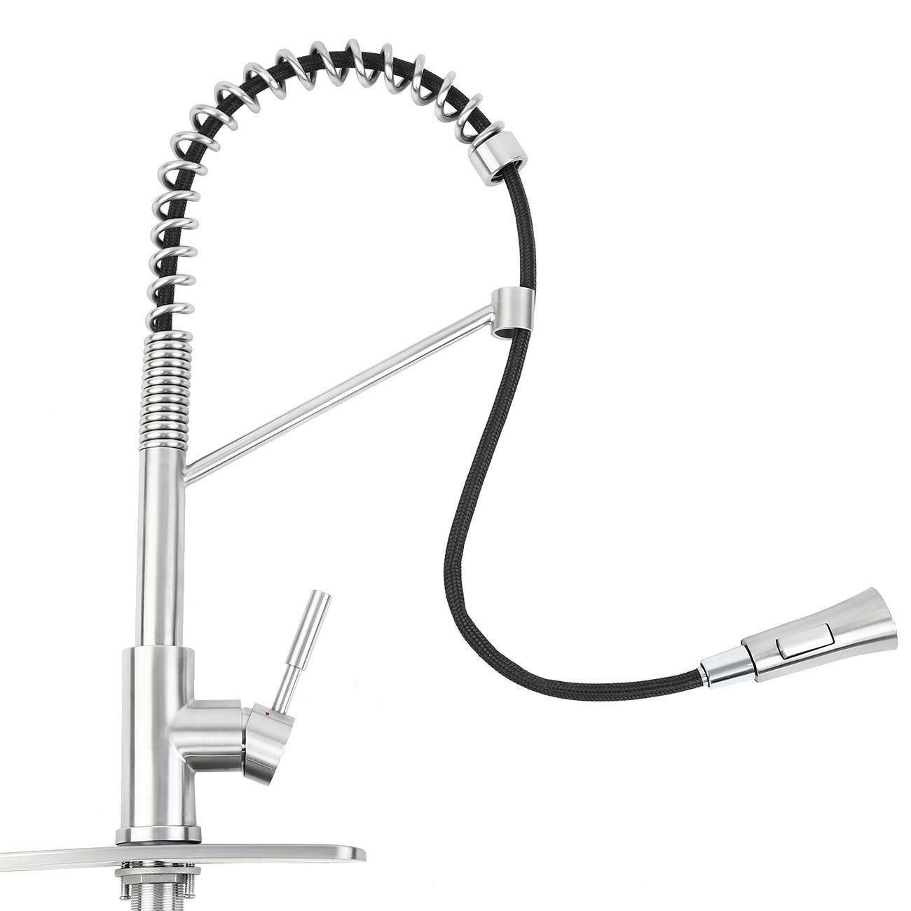 Kitchen Faucet Swivel Spout Pull Down Sprayer Deck Mount Sink Mixer Tap 1 Handle