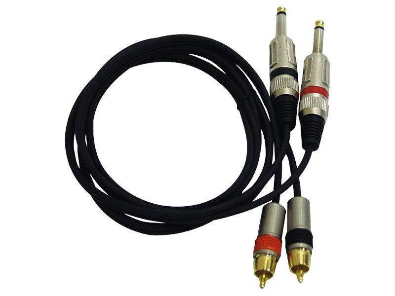 PYLE PPRCJ05 Dual 5ft. Professional Audio Link Cable 1/4'' Male to RCA Male