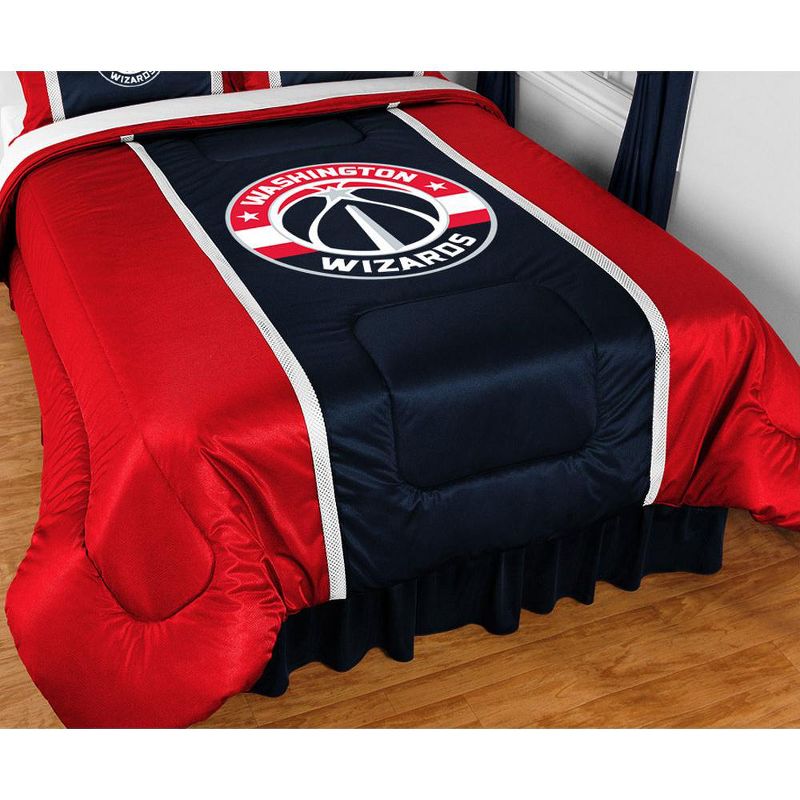 5pc NBA Queen Bedding Set Basketball Team Logo Comforter and Sheet Set - Washington Wizards..