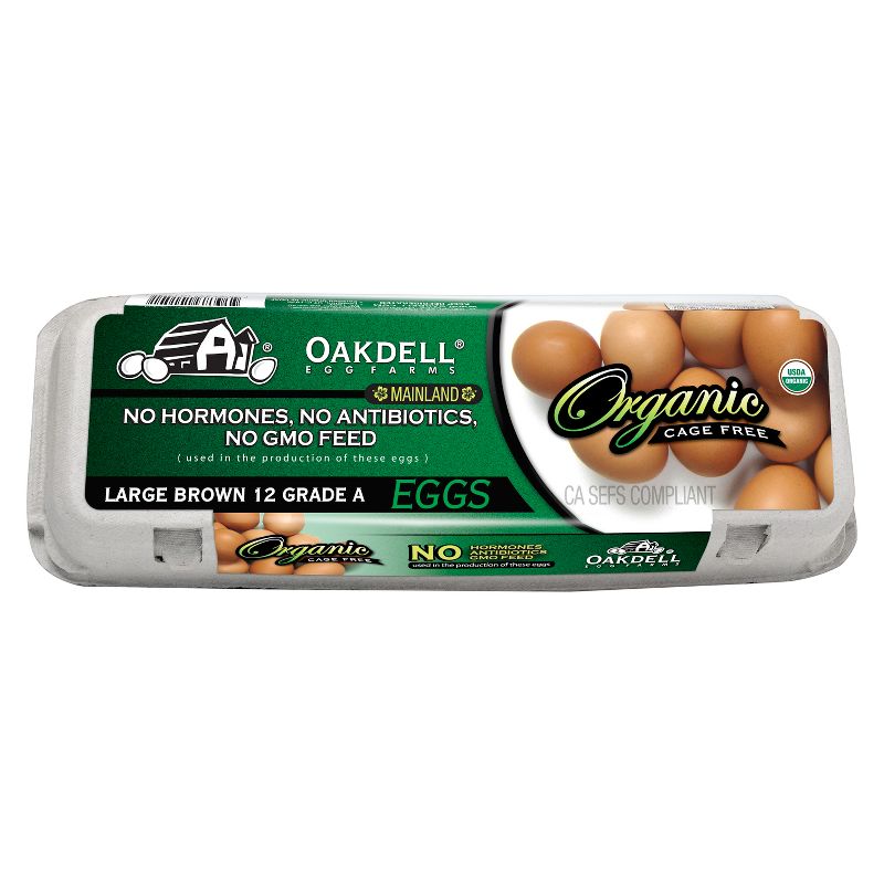 Oakdell Organic Cage-Free Grade A Large Brown Eggs - 12ct