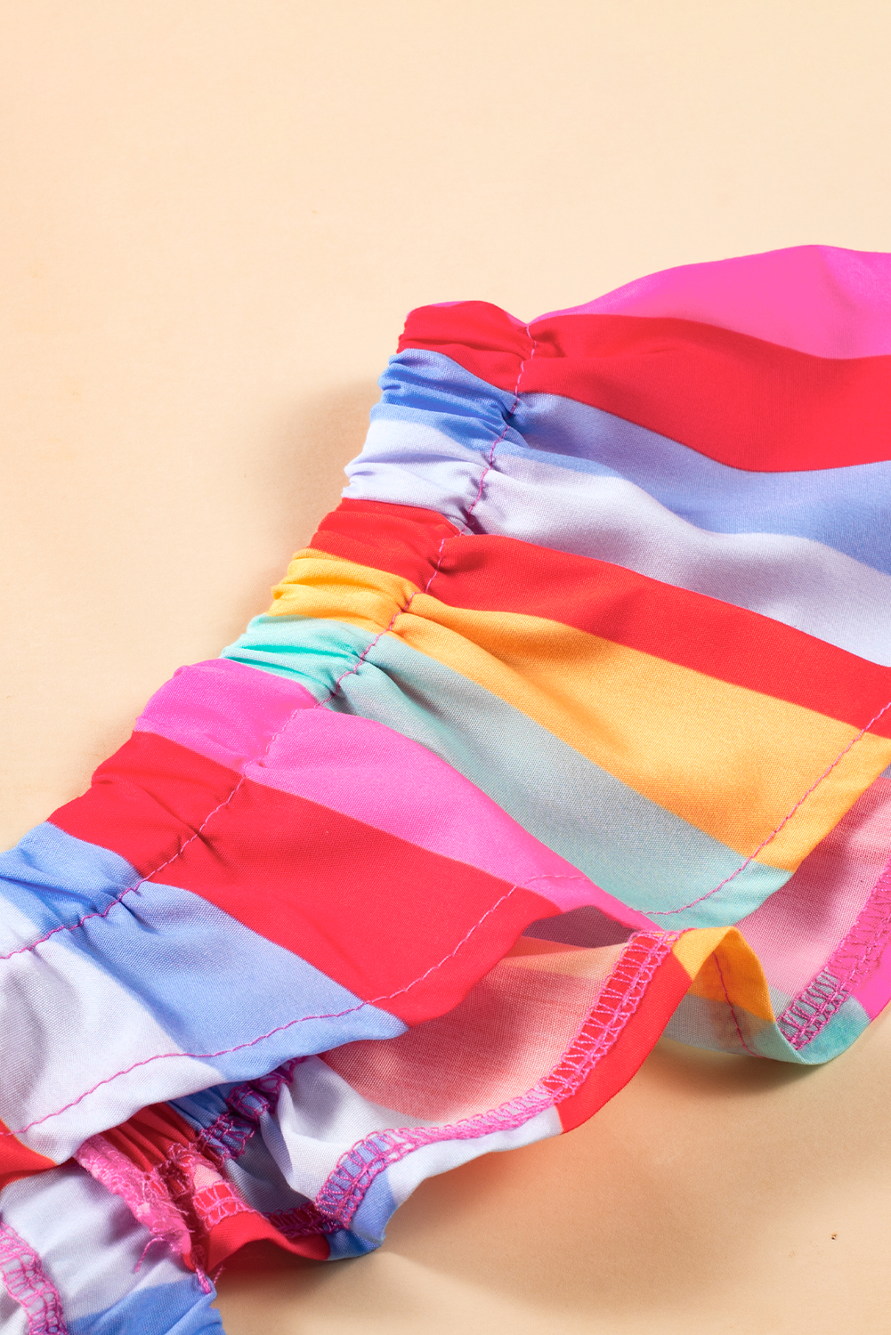 White Spotted Print Tie Neck Color Block Halter Sleeveless Shirt