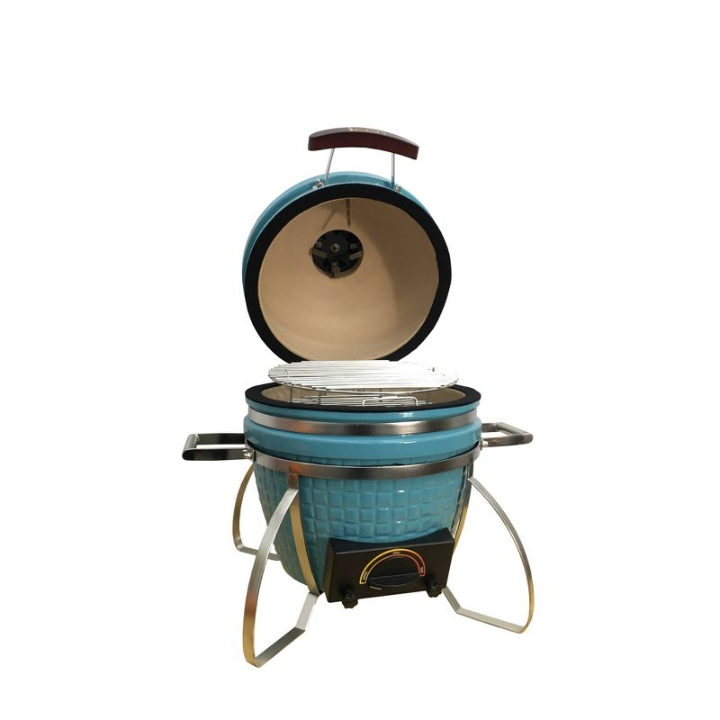 Vision I-CON 101 Electric and Charcoal Kamado Grill - Teal