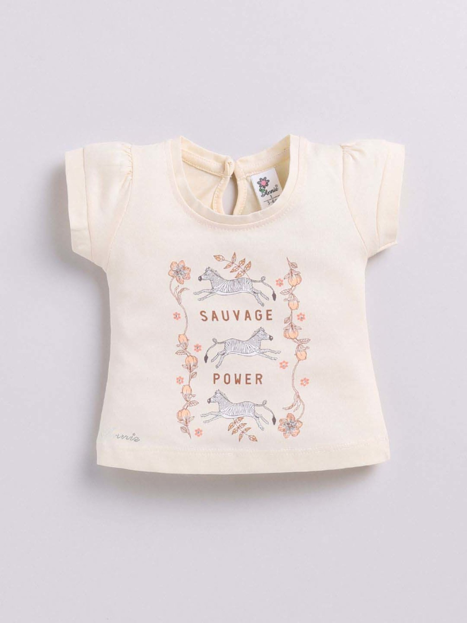 ANNIE Girls Pink & White Cotton Printed Top & Short sets