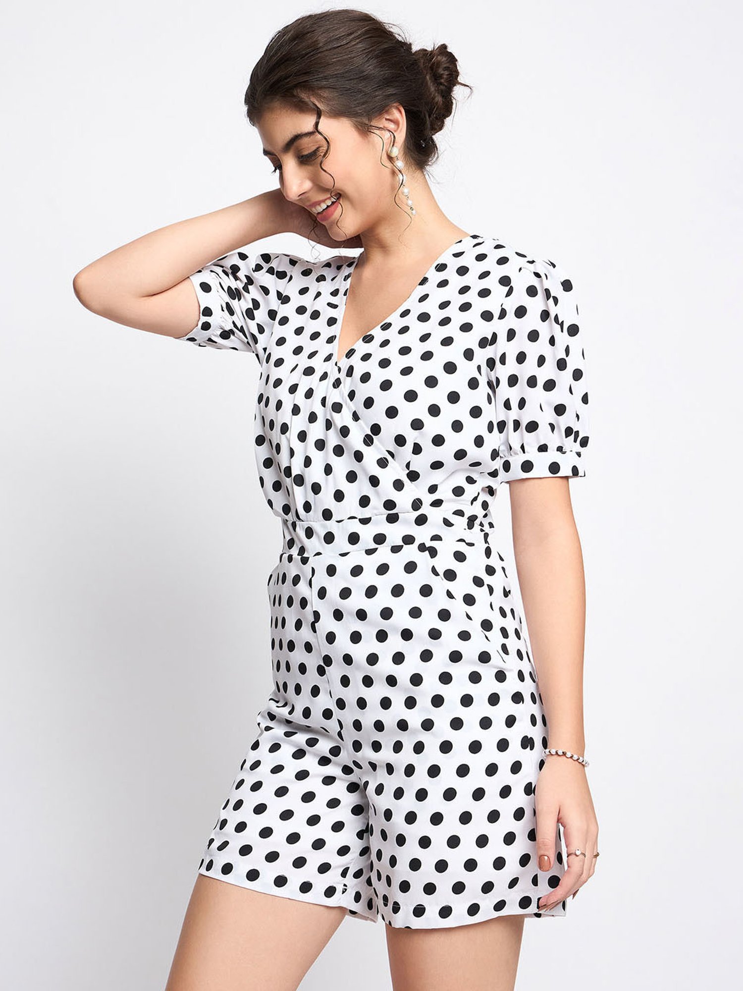 BRINNS White Polka Dot Playsuit