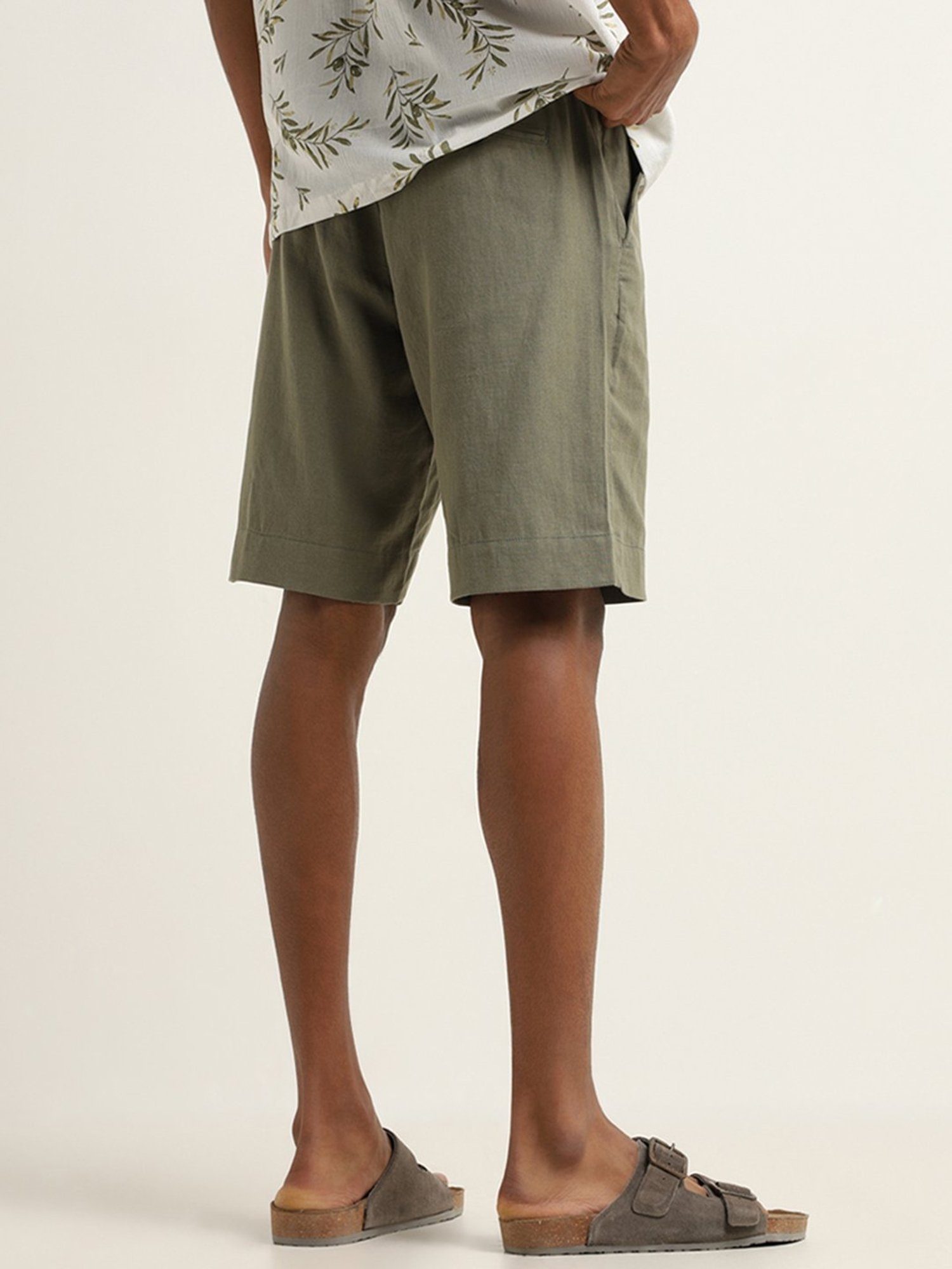 ETA by Westside Olive Relaxed Fit Shorts