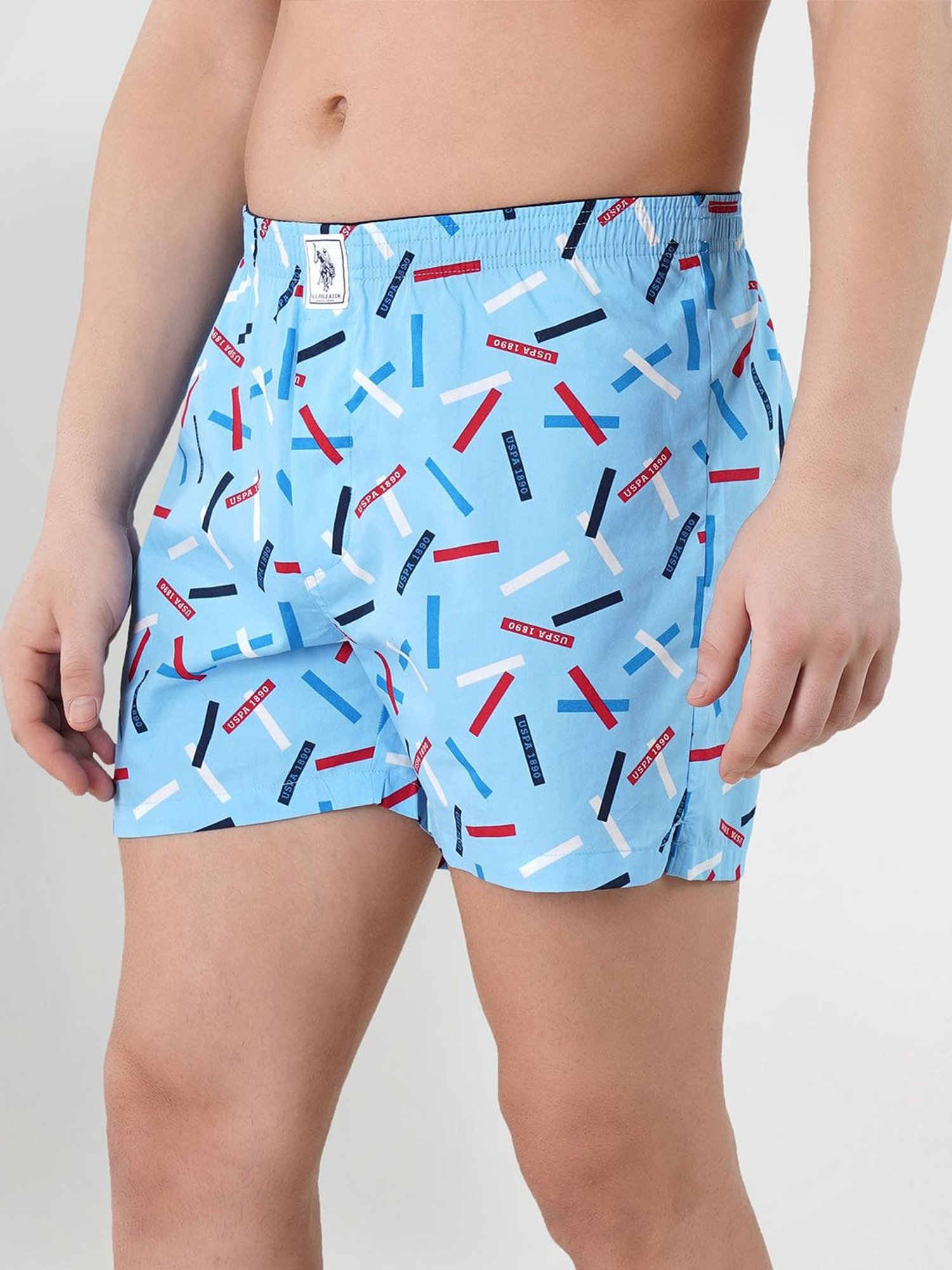 U.S. Polo Assn. Sky Blue Printed Cotton Boxers
