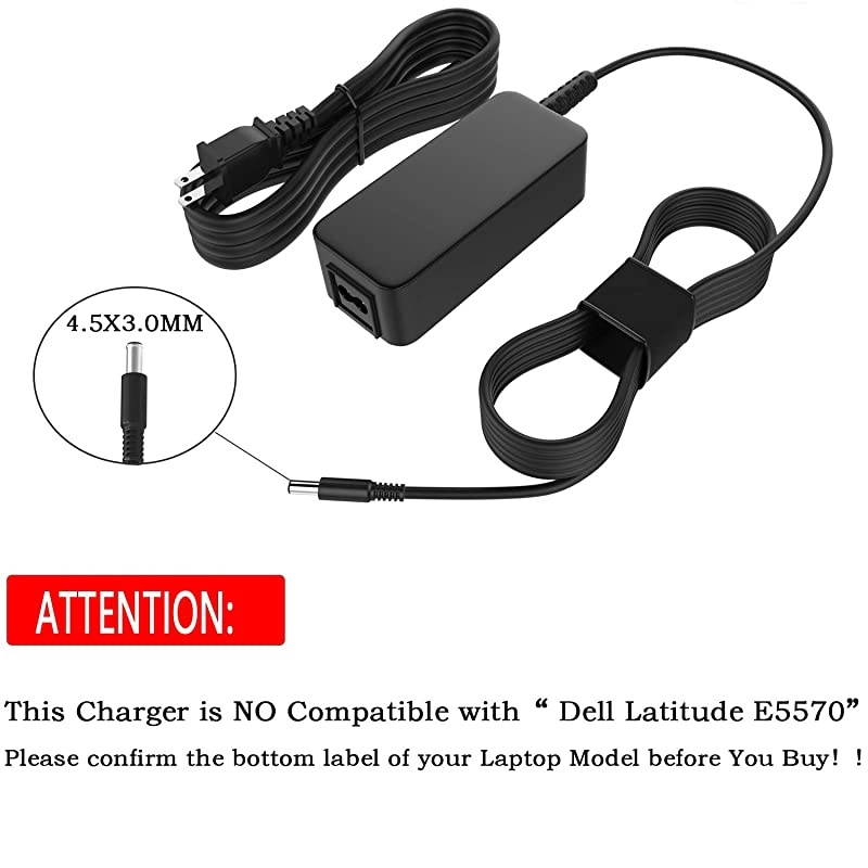 Listed 65W AC Charger Fit for Dell Inspiron 5570 5379 5770 5579 7773 7373 7573 7570 7370 7386 7586 7786 15 13 17 i5570 P75F P58F P69G P30E P70F Laptop Power Supply Adapter Cord (4.5X3.0 MM Tips)