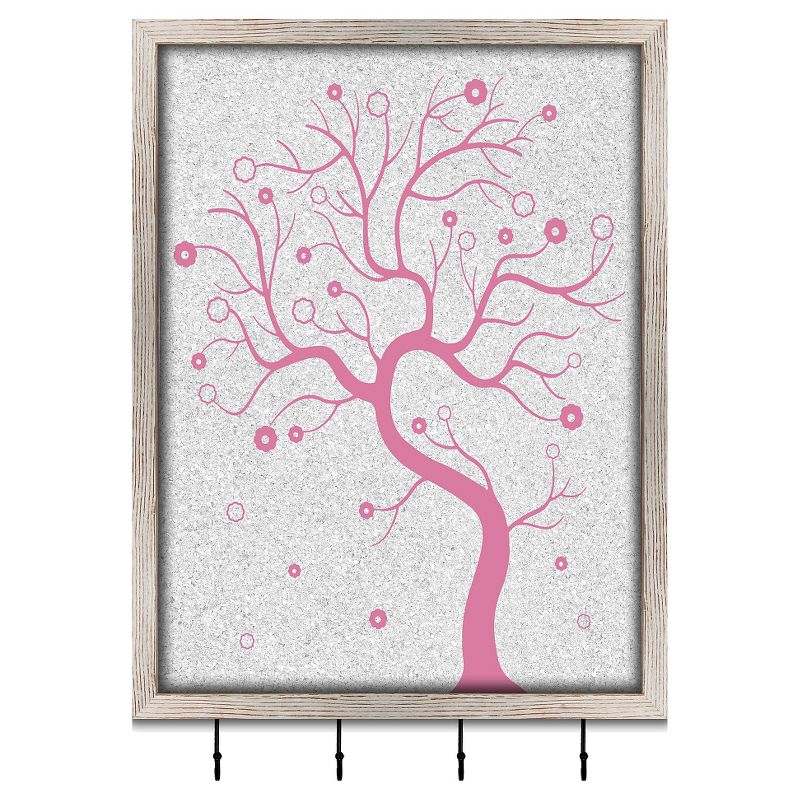 17" x 13" Pink Tree Single Picture Frame Antique Silver - PTM Images
