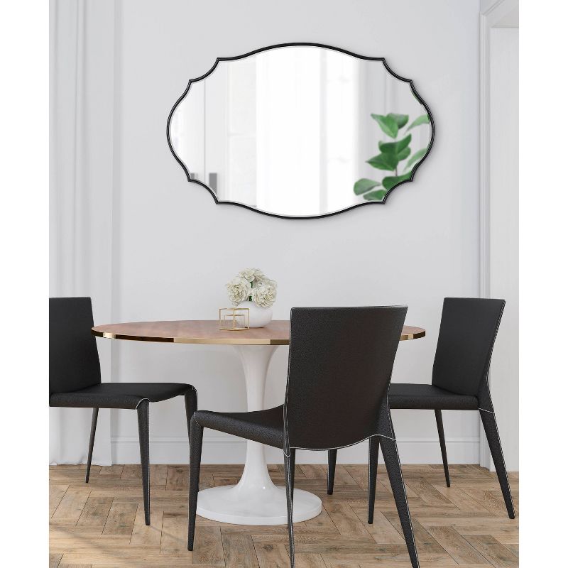 24" x 36" Leanna Scallop Wall Mirror Black - Kate & Laurel All Things Decor