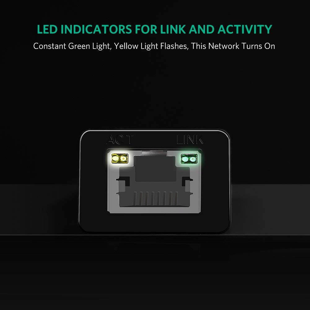 Wanmingtek USB 3.0 To Gigabit Ethernet RJ45 LAN (10/100/1000) Mbps Network Adapter For PC-Black