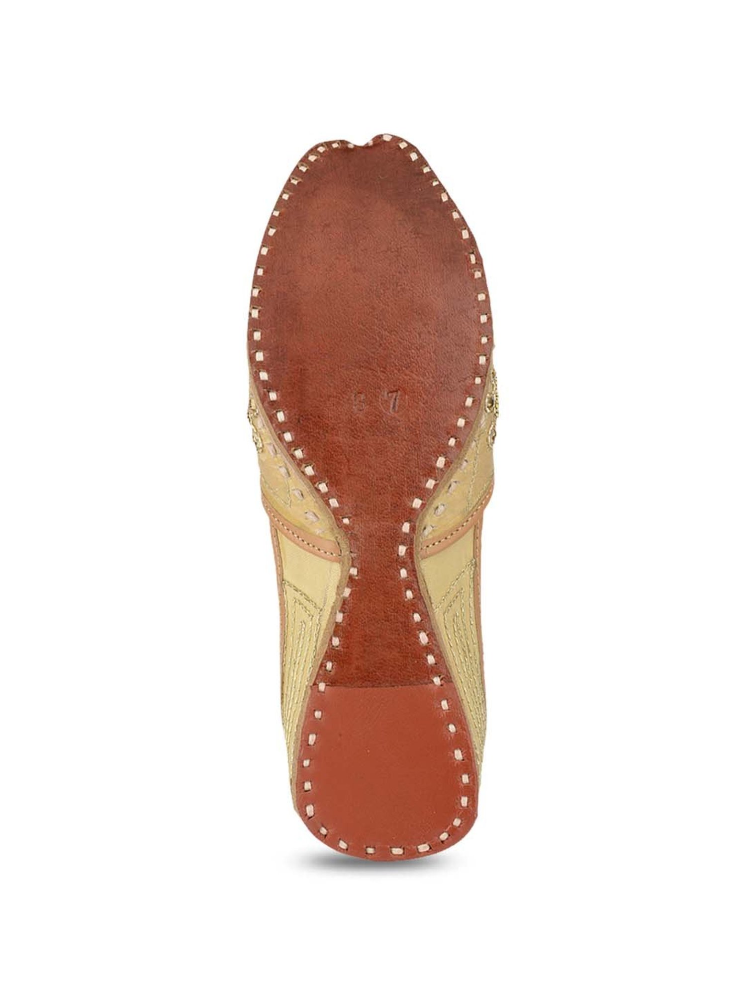 Desi Colour Women's Golden Ethnic Juttis