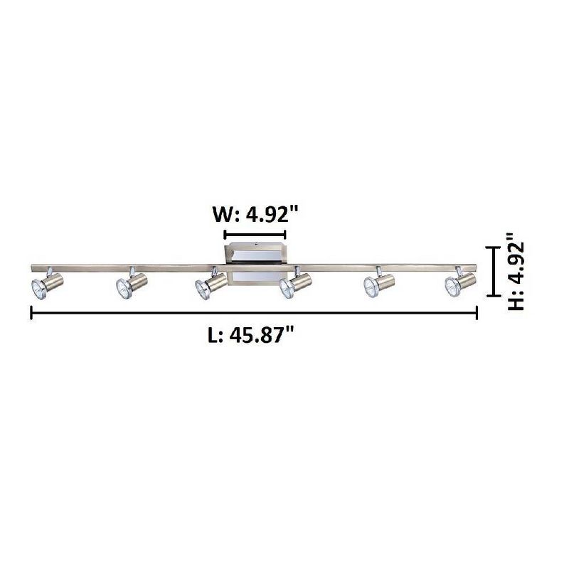 Rotello - 6 Ceiling Track Light 45.5" Long Matte Nickel & Chrome - Eglo