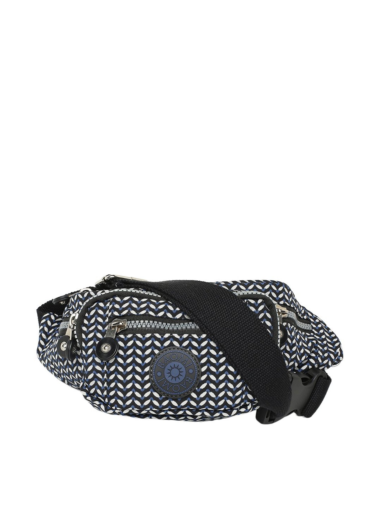 Baomi Black & White Printed Waist Pouch