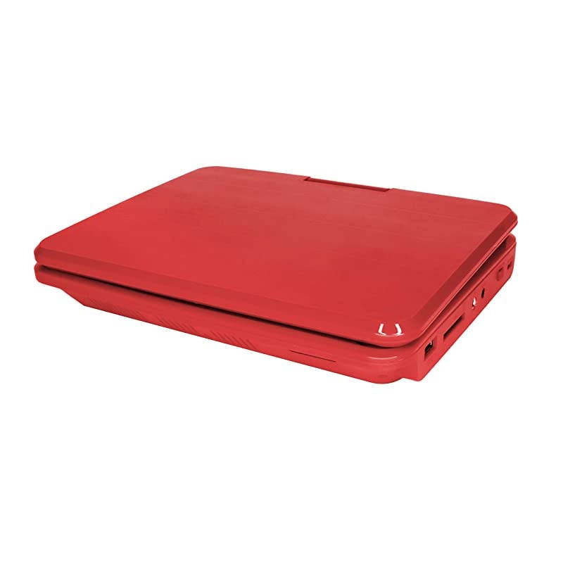 Personal DVD Player with 7-Inch Swivel Screen, Headphones, Carrying Case, Red
