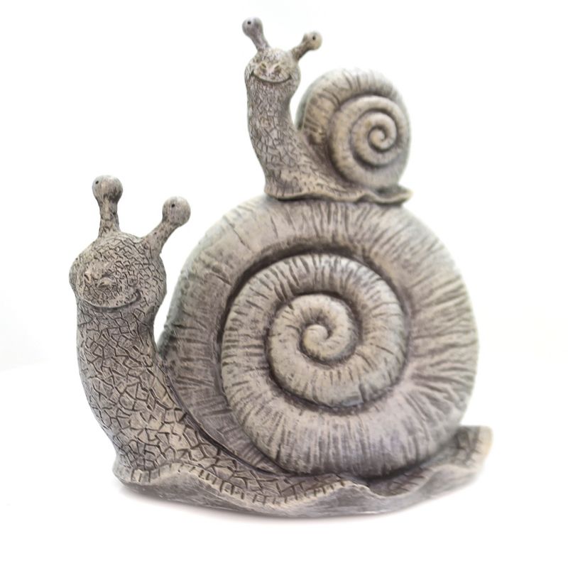Home & Garden 8.75" Snail & Baby Statue Summer Garden Decor Roman, Inc  -  Outdoor Sculptures And Statues