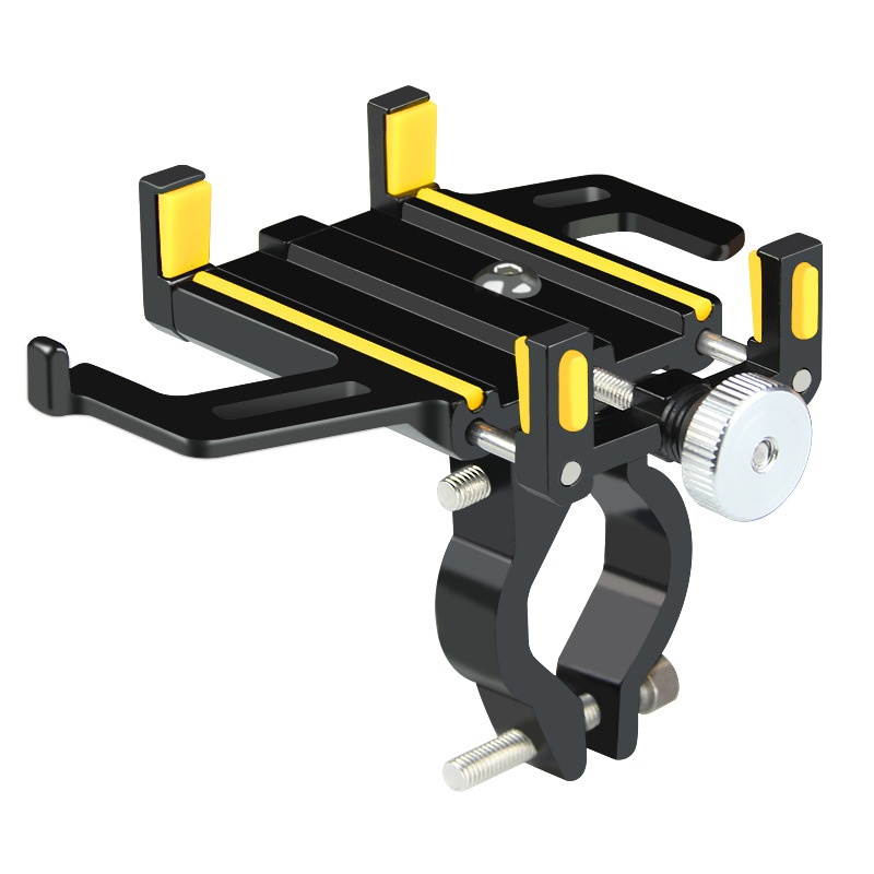 Aluminum Alloy Bike Motorcycle Handlebar Phone Holder For Smart Phone For iPhone for  Samsung Yellow