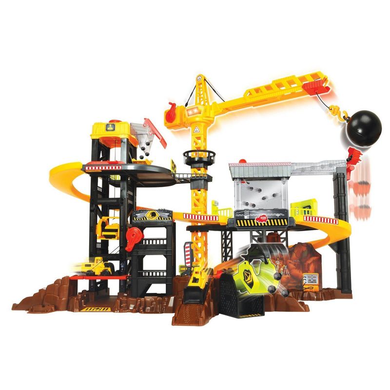 Dickie Toys Construction Playset with 4 Diecast Cars