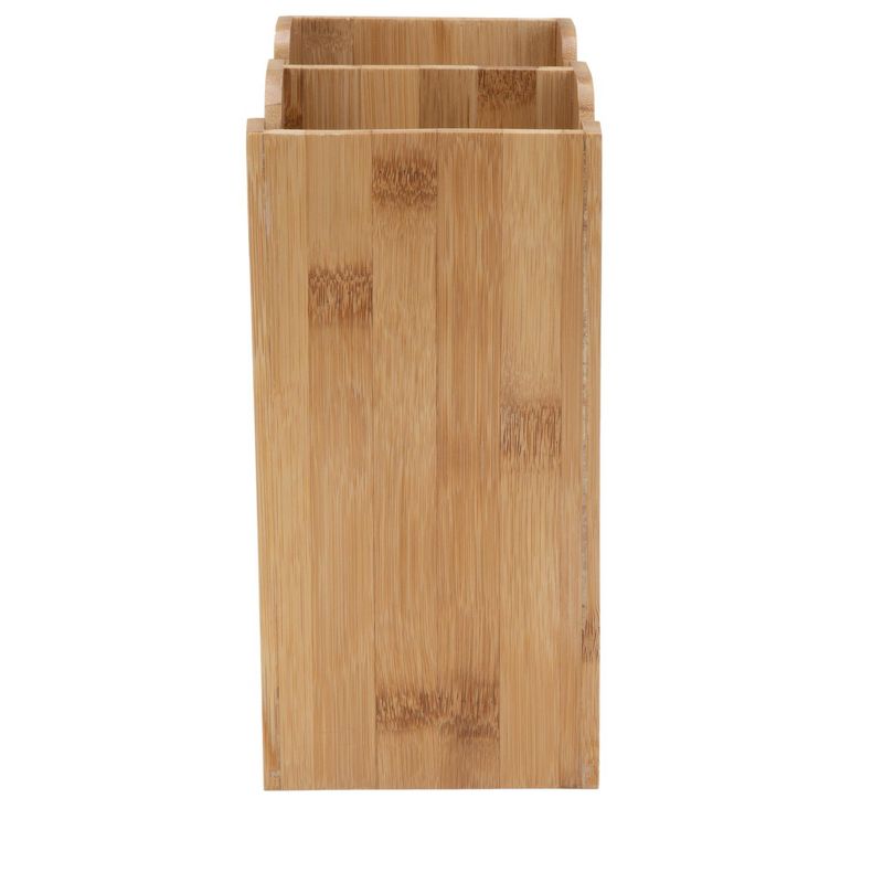 Mind Reader 2 Row Cup and Lid Organizer Stand Holder, Bamboo Brown