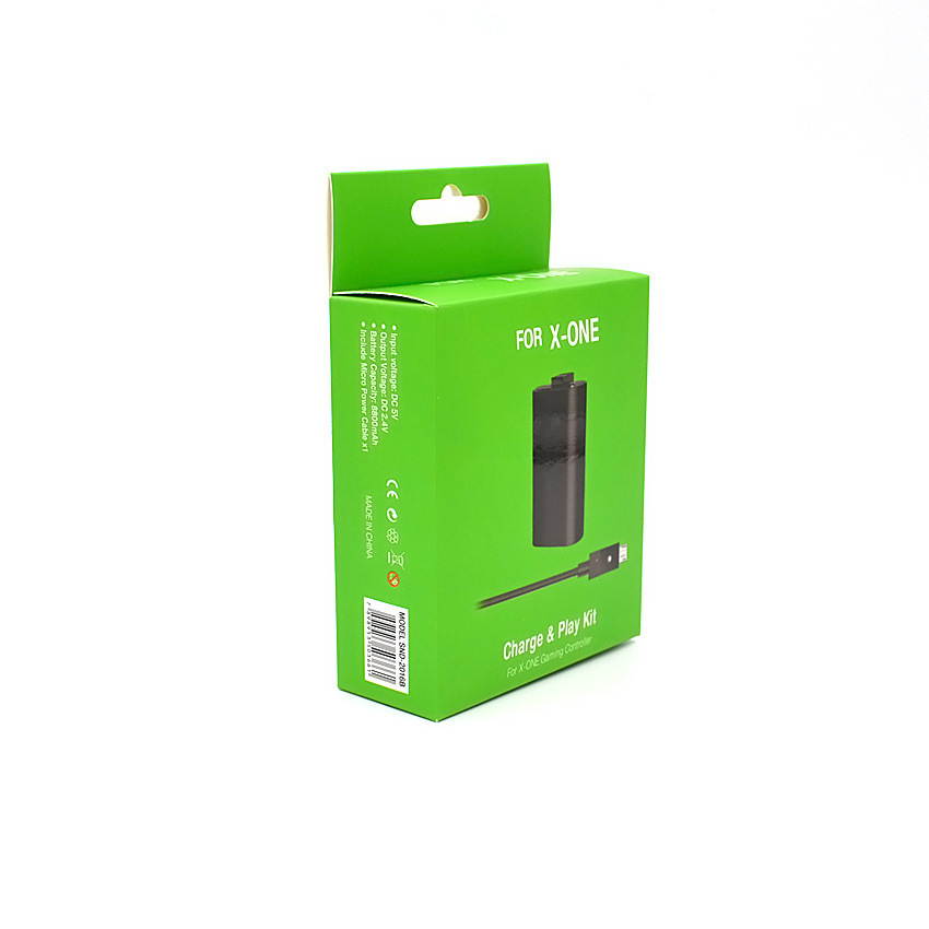 For XBOX-ONE Controller Play and Charge Kit, 2400 Mah Battery + 9ft LED Cable for Xbox One Rechargeable Battery with Play and Charge Power Cable