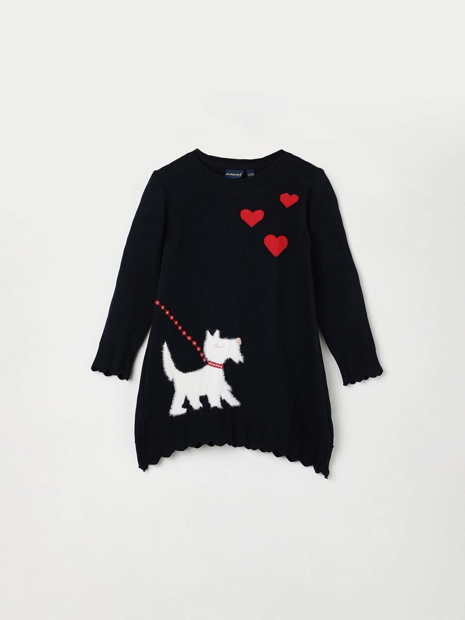 Juniors by Lifestyle Navy Cotton Embroidered Full Sleeves Sweater