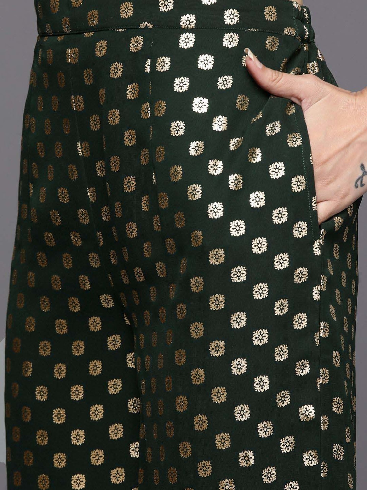 Libas Green Printed Georgette Co-Ords