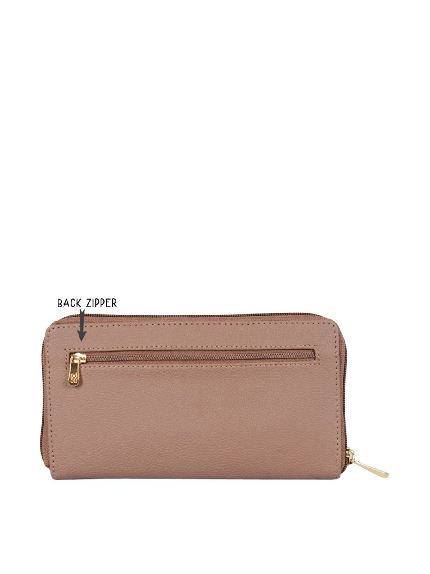 Baggit Pink Solid Zip Around Wallet for Women