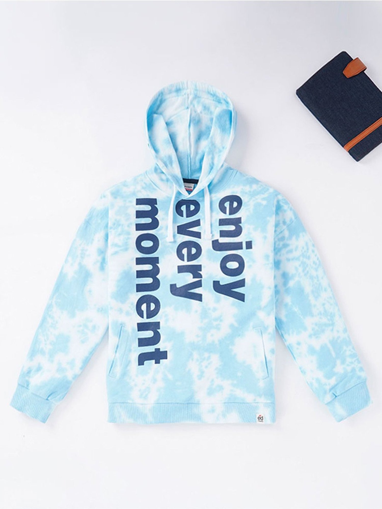 Edheads Kids Blue Cotton Printed Full Sleeves Hoodie
