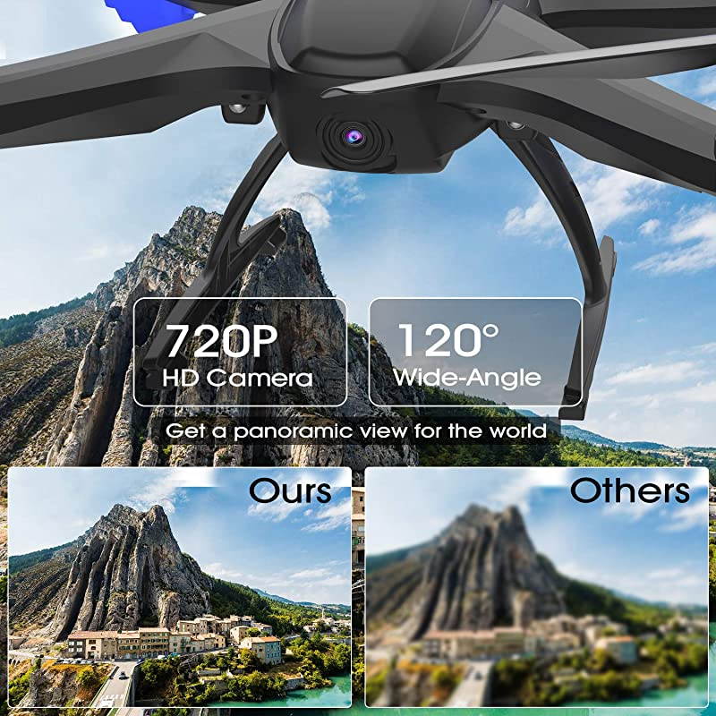 S6 WiFi FPV Drone RC Quadcopter with 120 FOV 720P HD Camera for Adult Portable Aircraft Toy for Beginners with Trajectory Flight Gravity Sensor 3D Flip APP Control