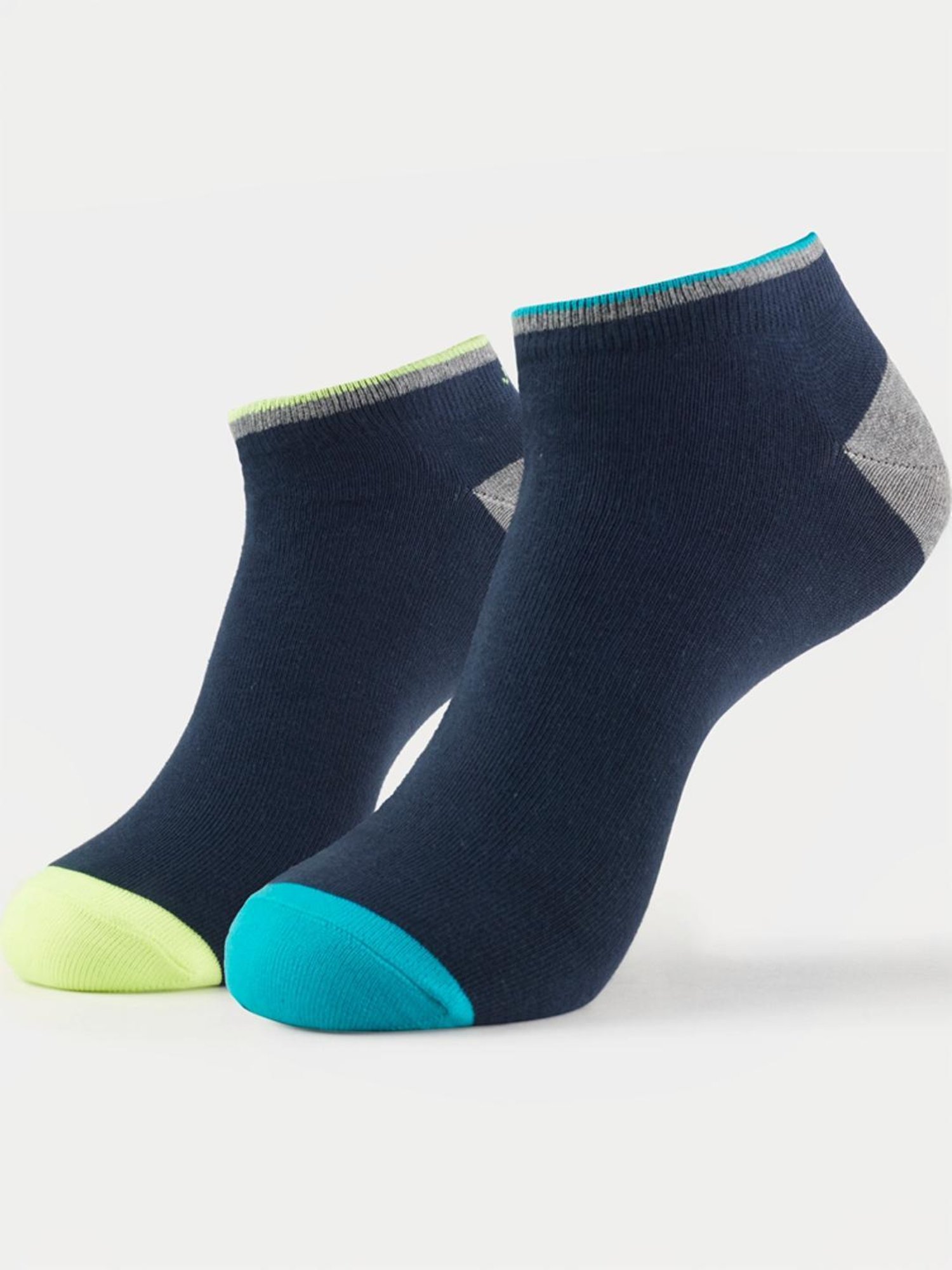 Jockey 7052 Blue Cotton Crew Length Socks with Stay Fresh Treatment - Pack of 2 (Pattern May Vary)