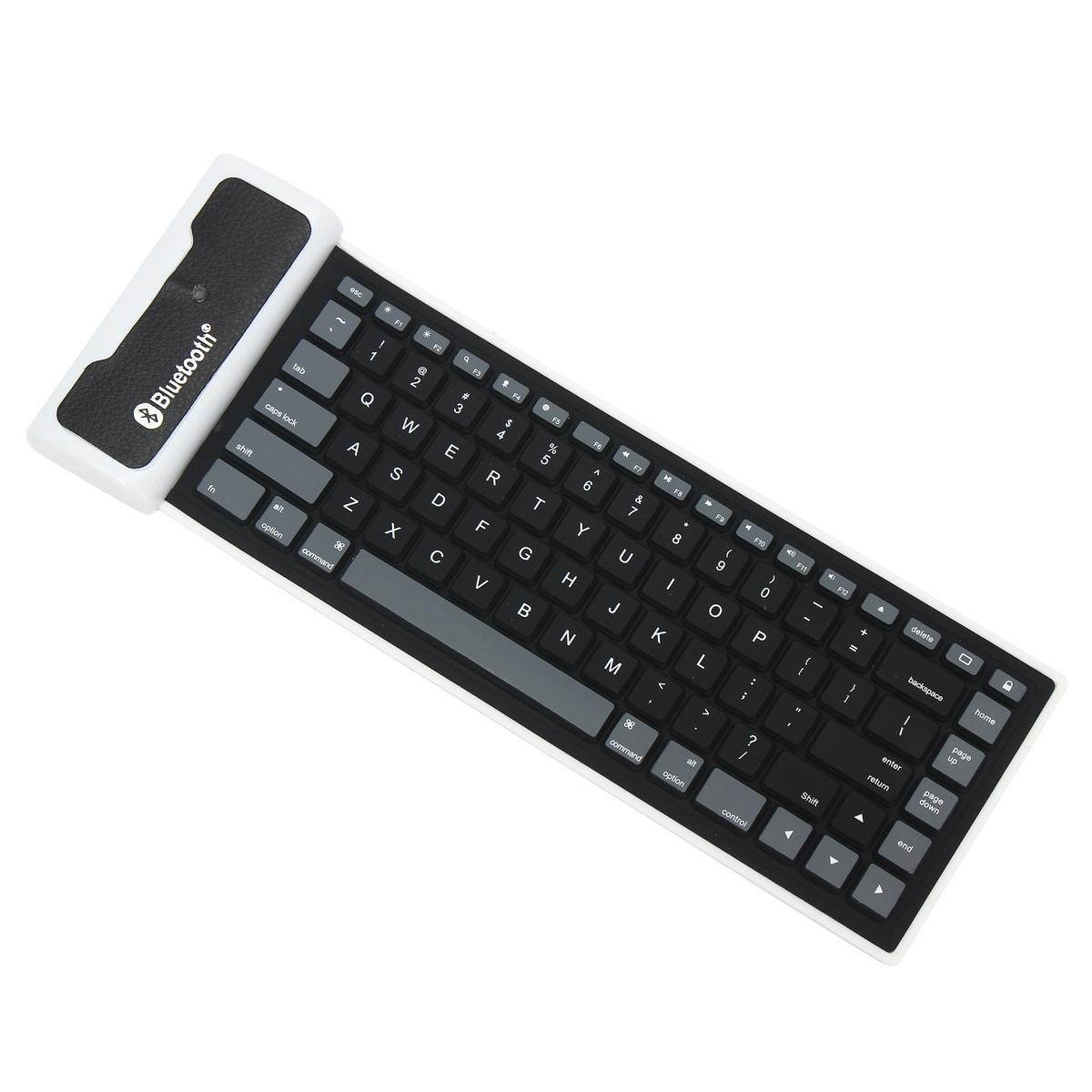 Wireless Bluetooth Mini Waterproof Flexible Silicone Keyboard For Laptop  #red - Black (black)