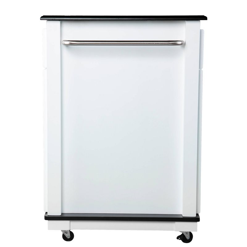 Denrard Rolling Kitchen Island with Storage White/Black - Aiden Lane