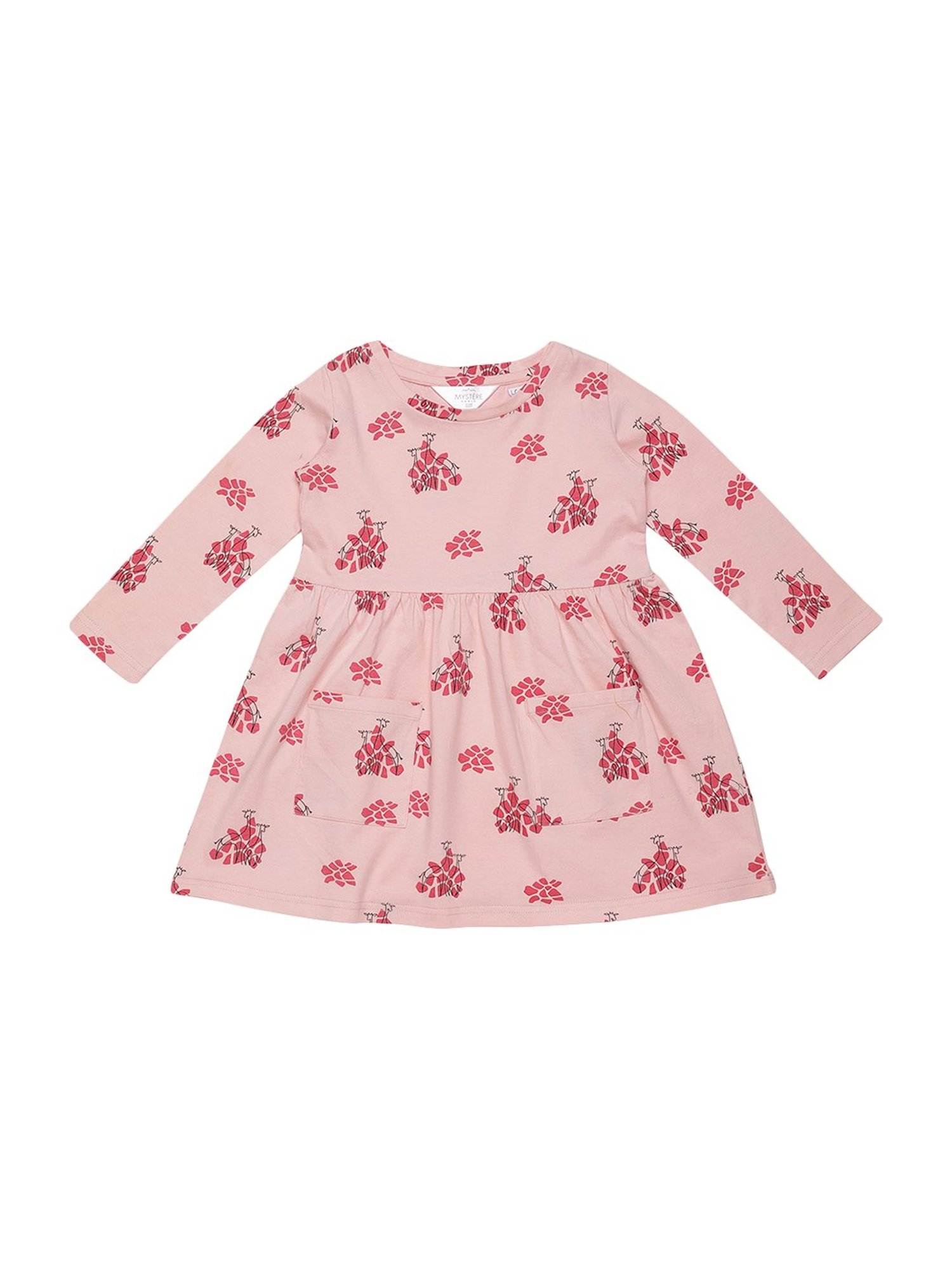 Mystere Paris Kids Peach Cotton Printed Sleep Dress
