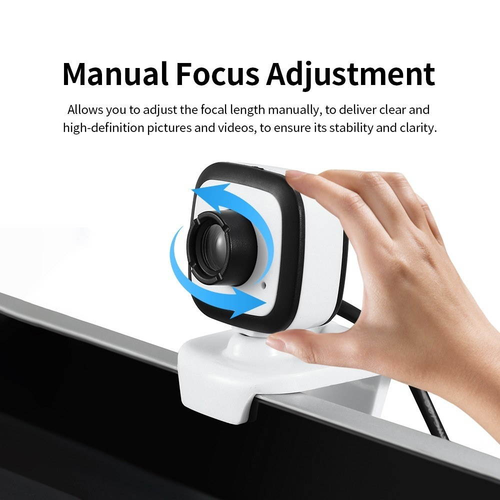 HD Webcam 480P 5MP PC 30fps HD Web USB Camera High-Definition Cam Video Call with Microphone USB Plug & Play