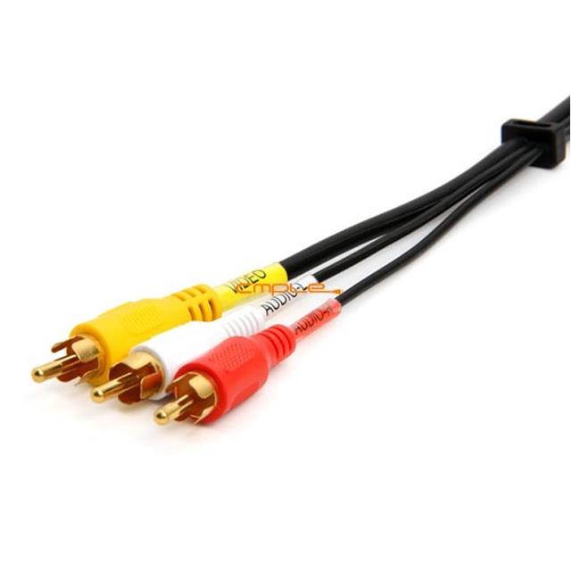 Cmple - 3-Male RCA to 3-Male RCA Composite Video Audio A/V AV Cable Gold Plated - 1.5 Feet