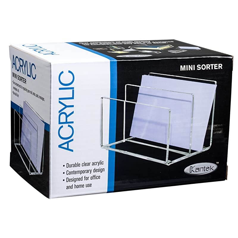 Acrylic Mini Sorter, 6-Inch Wide x 3.8-Inch Deep x 3.9-Inch High, Clear (AD50)