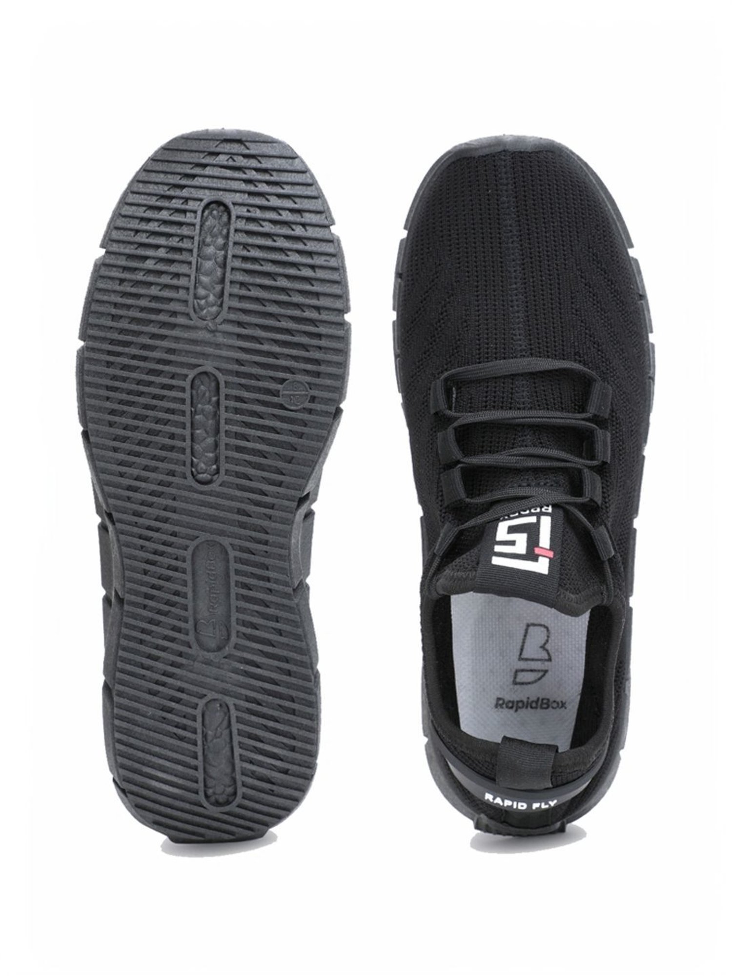 Rapid Box Men's Black Running Shoes