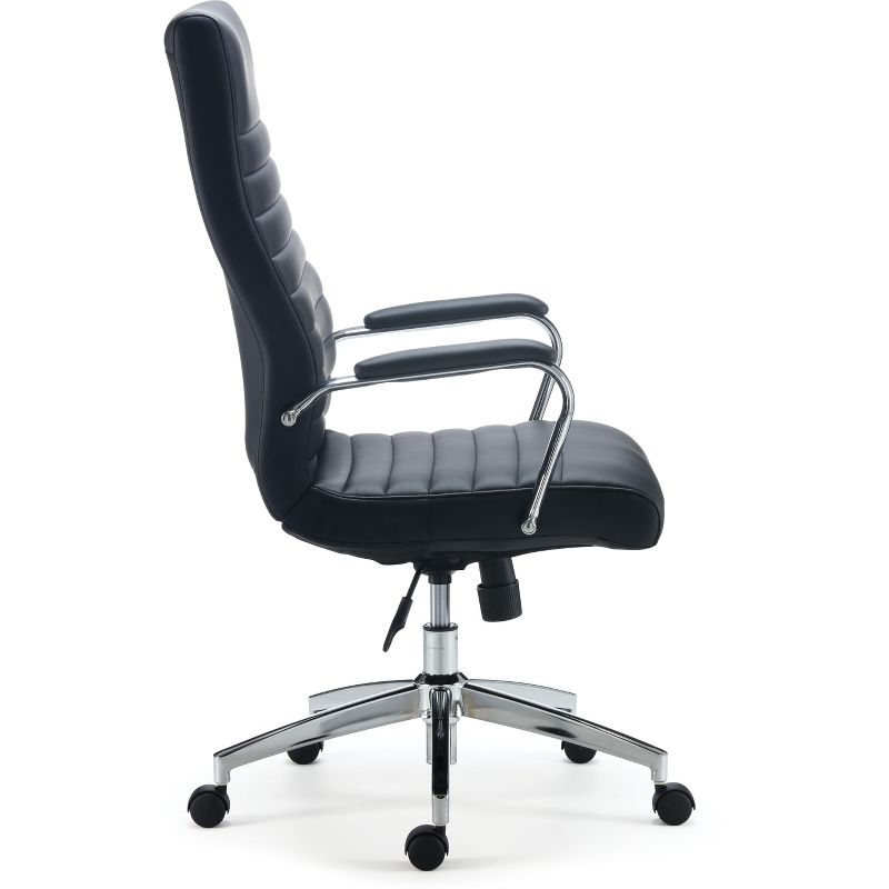 Mesh Sled Base Side Reception Chair with Flip Up Arms Black - Riverstone Furniture