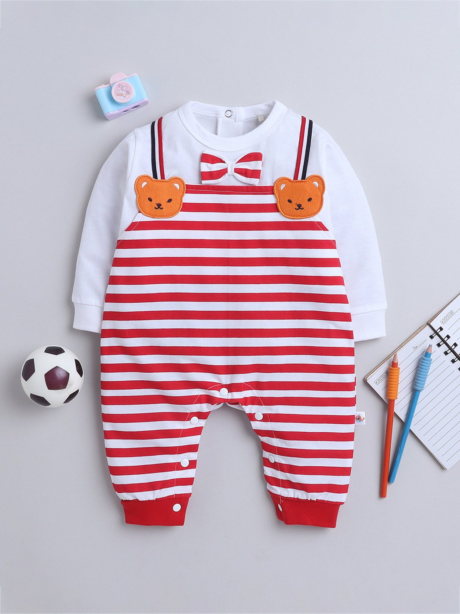 Berrytree Organic Kids Black Cotton Animals Print Rompers