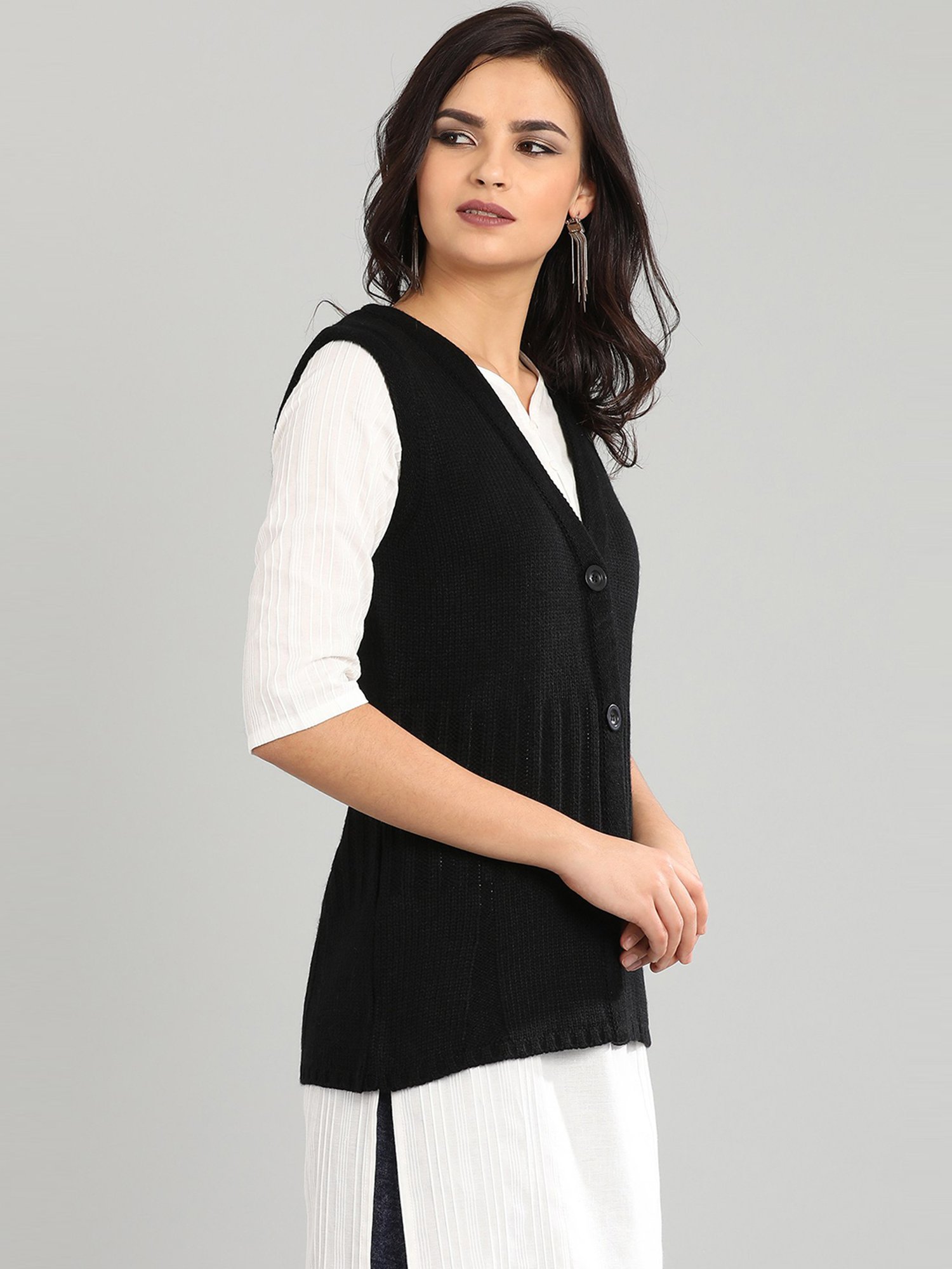Aurelia Black Regular Fit Cardigan
