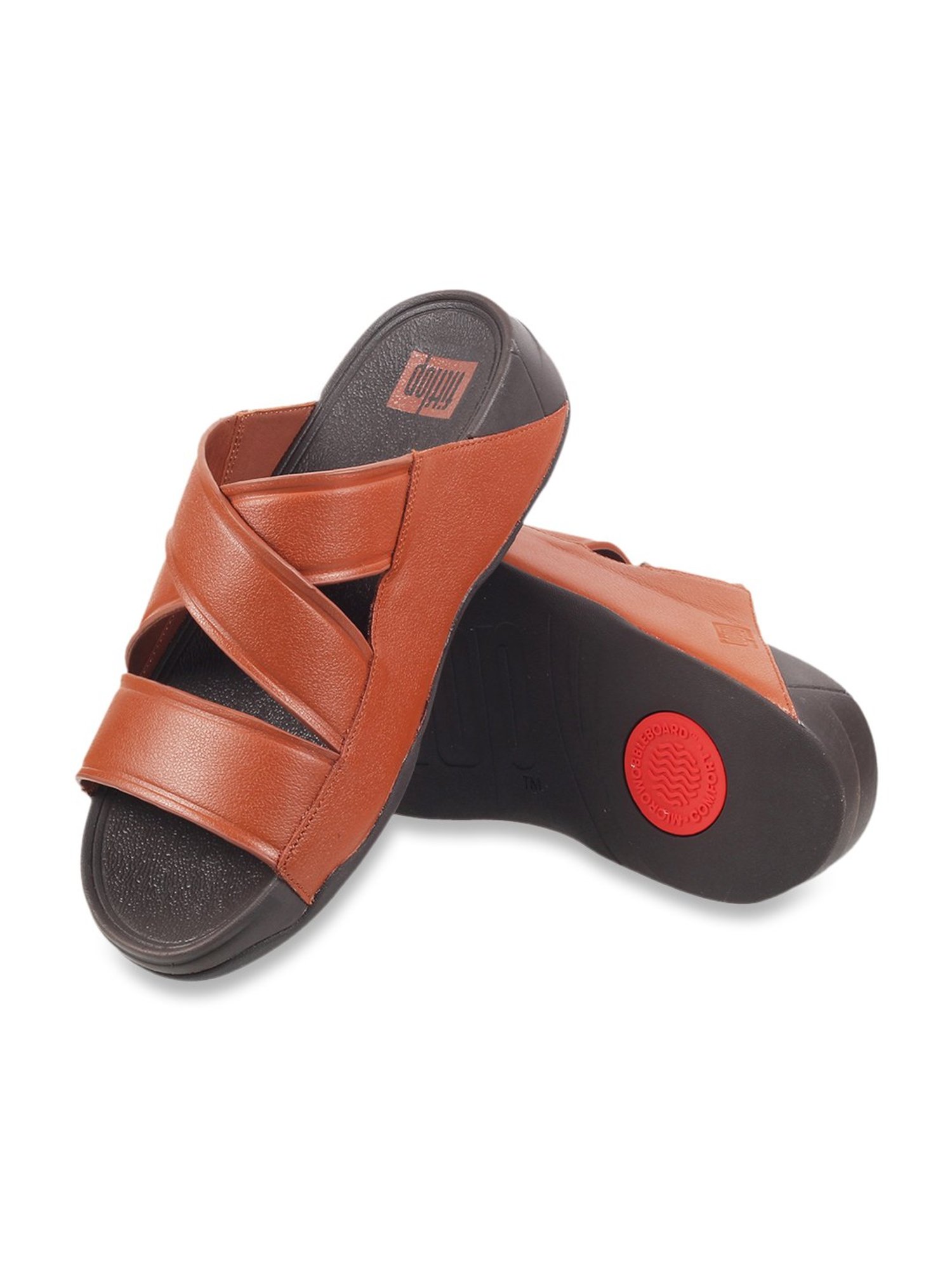 FitFlop Men's Tan Cross Strap Sandals