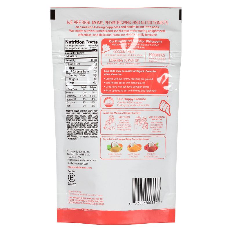 Happy Creamies Strawberry Raspberry & Carrot Freeze-Dried Snacks - 1oz