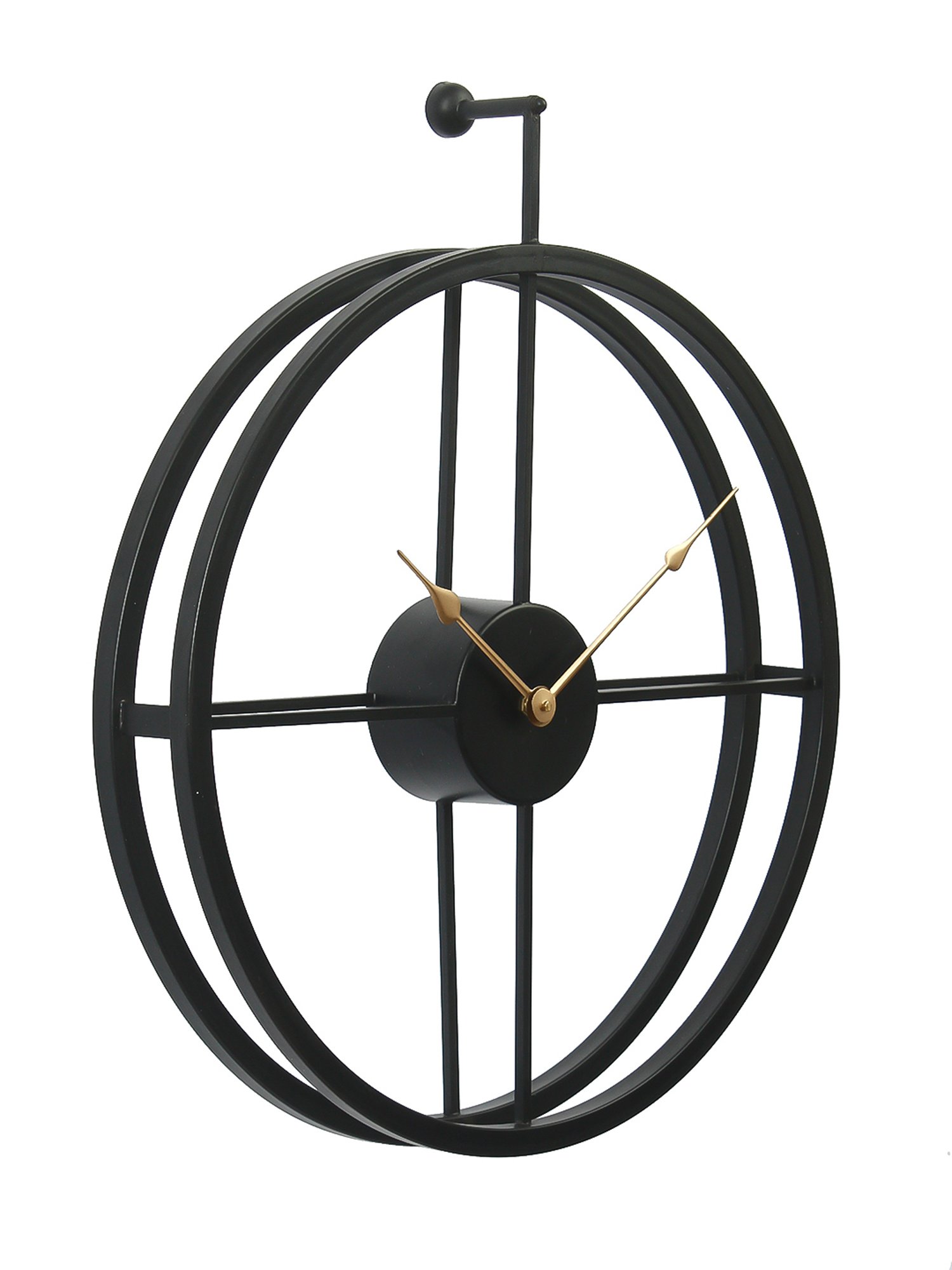 CHRONIKLE Elegant Round Black Iron Wall Clock