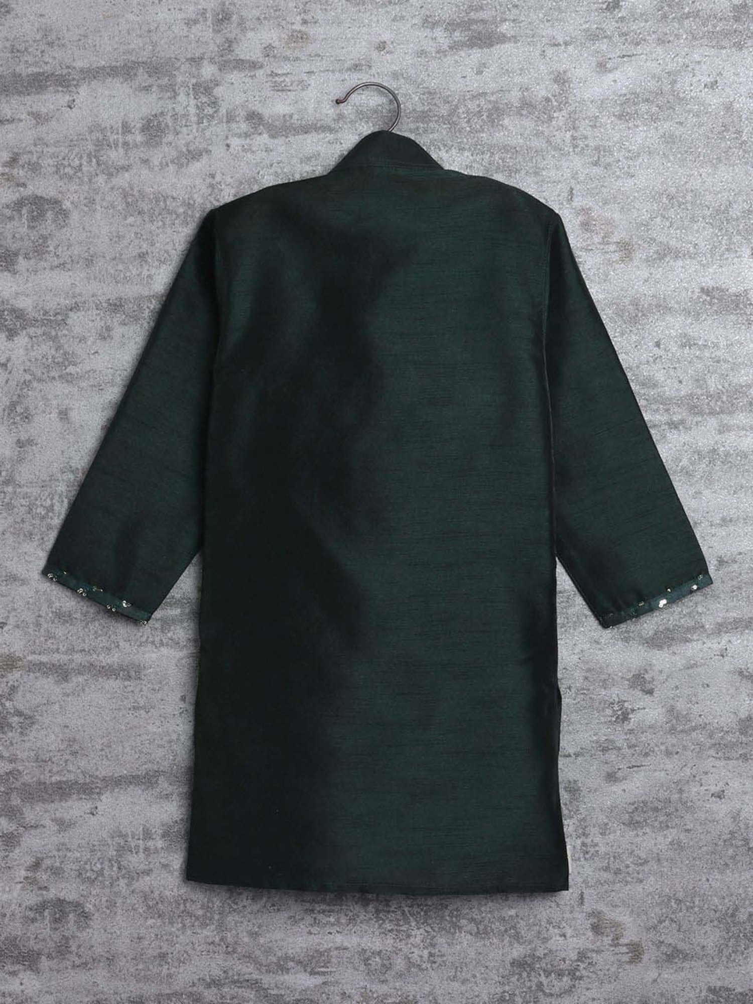 Ahhaaaa Kids Green Embellished Full Sleeves Kurta Set