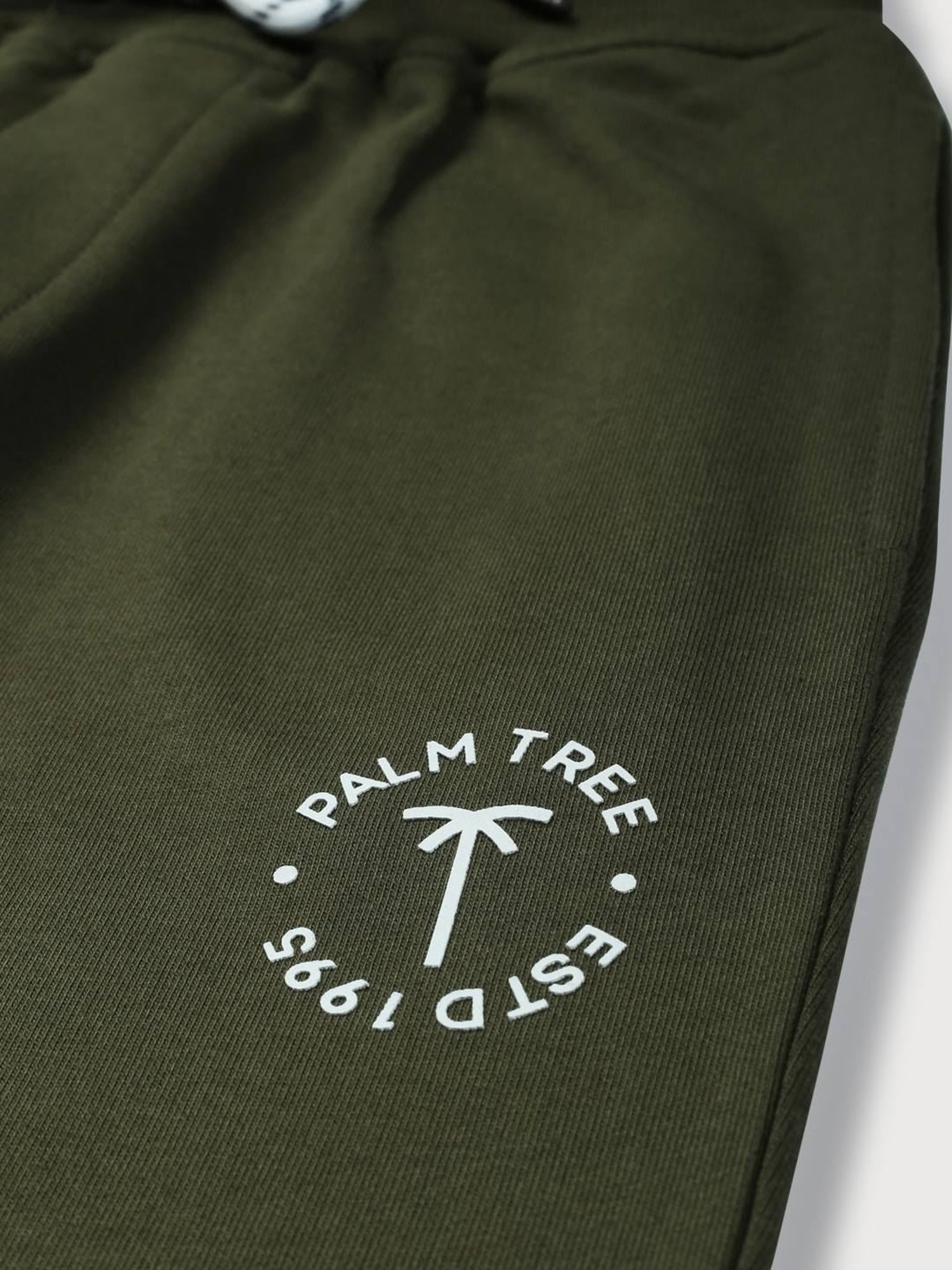 Palm Tree Kids Green Regular Fit Trackpants