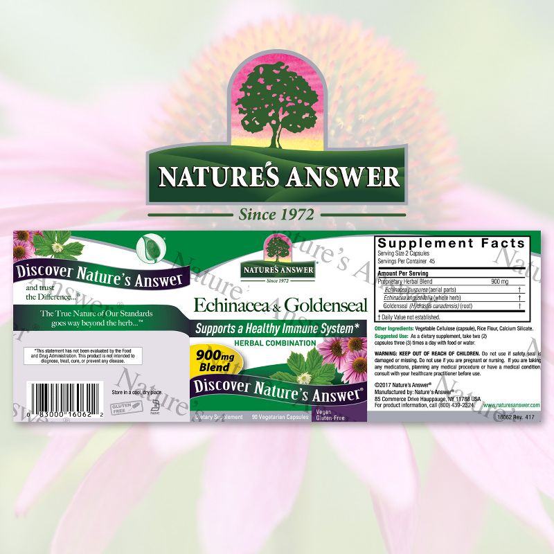 Nature's Answer Supports Immune System, Echinacea and Goldenseal-90ct